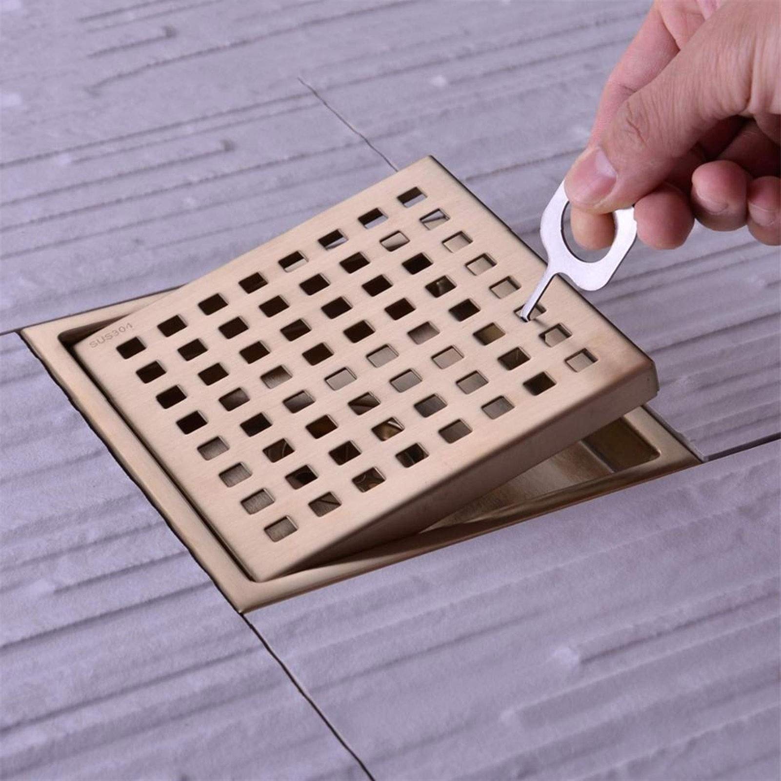 Drenaje del Piso de la Ducha Piso de la Ducha Cuadrado Cepillado Acero Inoxidable 304