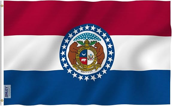 ANLEY Fly Breeze 3x5 Foot Missouri State Flag - Vivid Color and Fade Proof - Canvas Header and Double Stitched - Missouri MO Flags Polyester with Brass Grommets 3 X 5 Ft