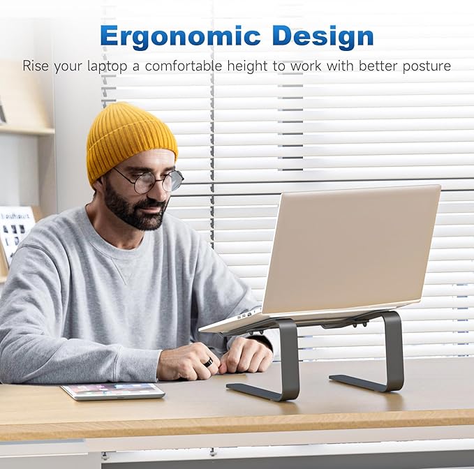 Soporte para laptop de aluminio suptek, ajustable, para 10-16 pulgadas miniatura 4