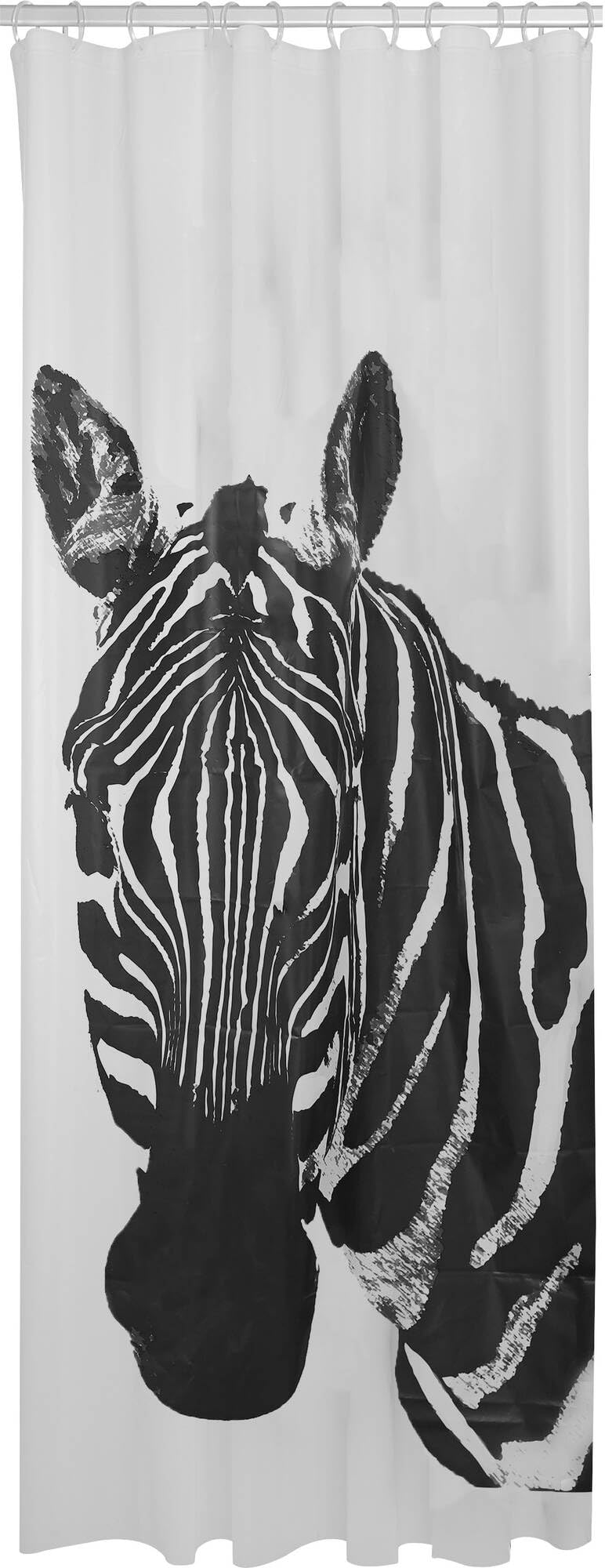 Sealskin Zebra Shower curtain 180x200 cm PEVA Black / White, W 70.9" x L 78.7" (1 Panels)