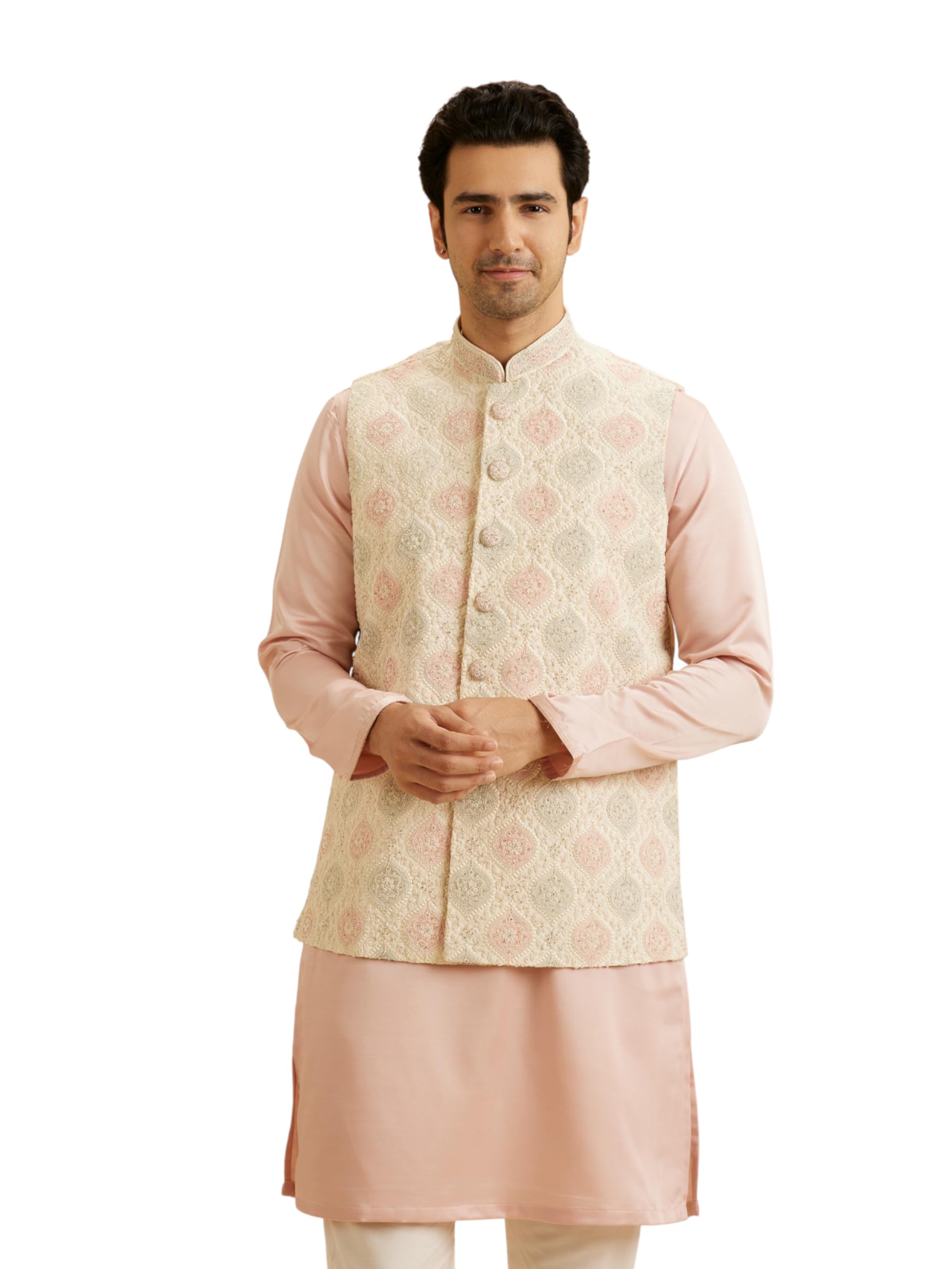 Men's Art Silk Thread Embroidery Traditional Nehru Jacket (1pc)-image-34