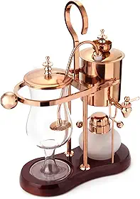 Diguo Cafeteira belga/belga de luxo Royal Family Balance Syphon, cervejeiro de sifão, design elegante estilo retrô (ouro rosa polido)