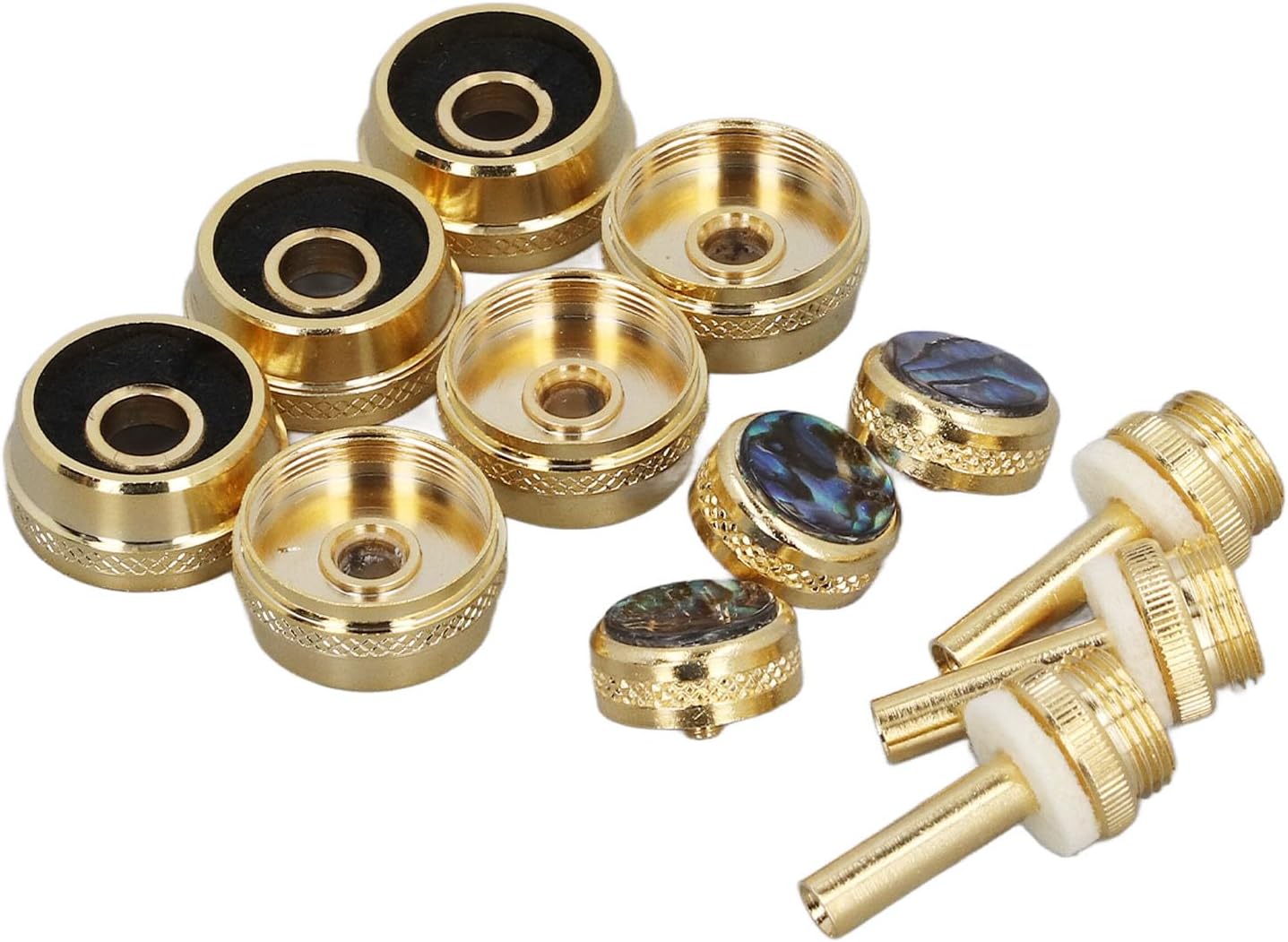 Irfora トランペットバルブフィンガーボタン、正確なパフォーマンスのためのアバロンシェル頑丈な金属、古い部品の交換、簡単な設置