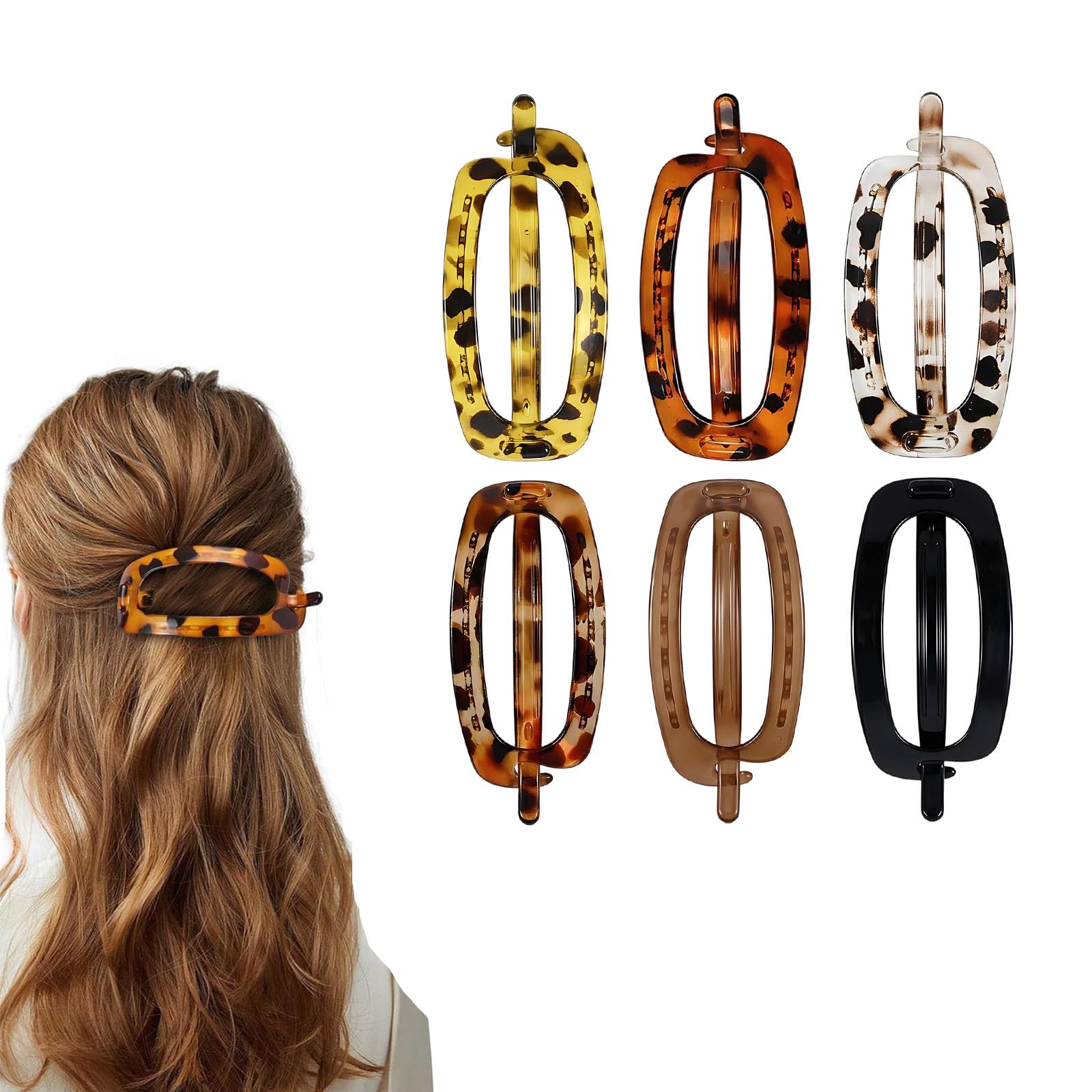6Pcs Horizontal Claw Clip, Hair Bun Accessories for Woman, Hair Styling for Office and Special Events, Elegant Hair Clips for Thick Hair, Single Piece Hair Clutchers-image-24