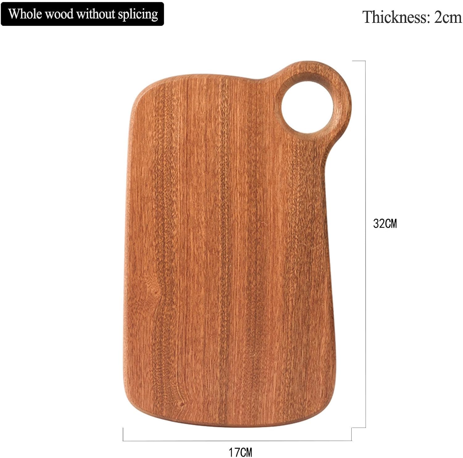 HomeDo Wooden Chopping Board for Kitchen, Wooden Chopping Board, Serving Board, Charcuterie Board for Bread, Meat, Fruit, Cheese, Pizza, Vegetables (Large Circular Hole, 32 x 17 cm) image 4