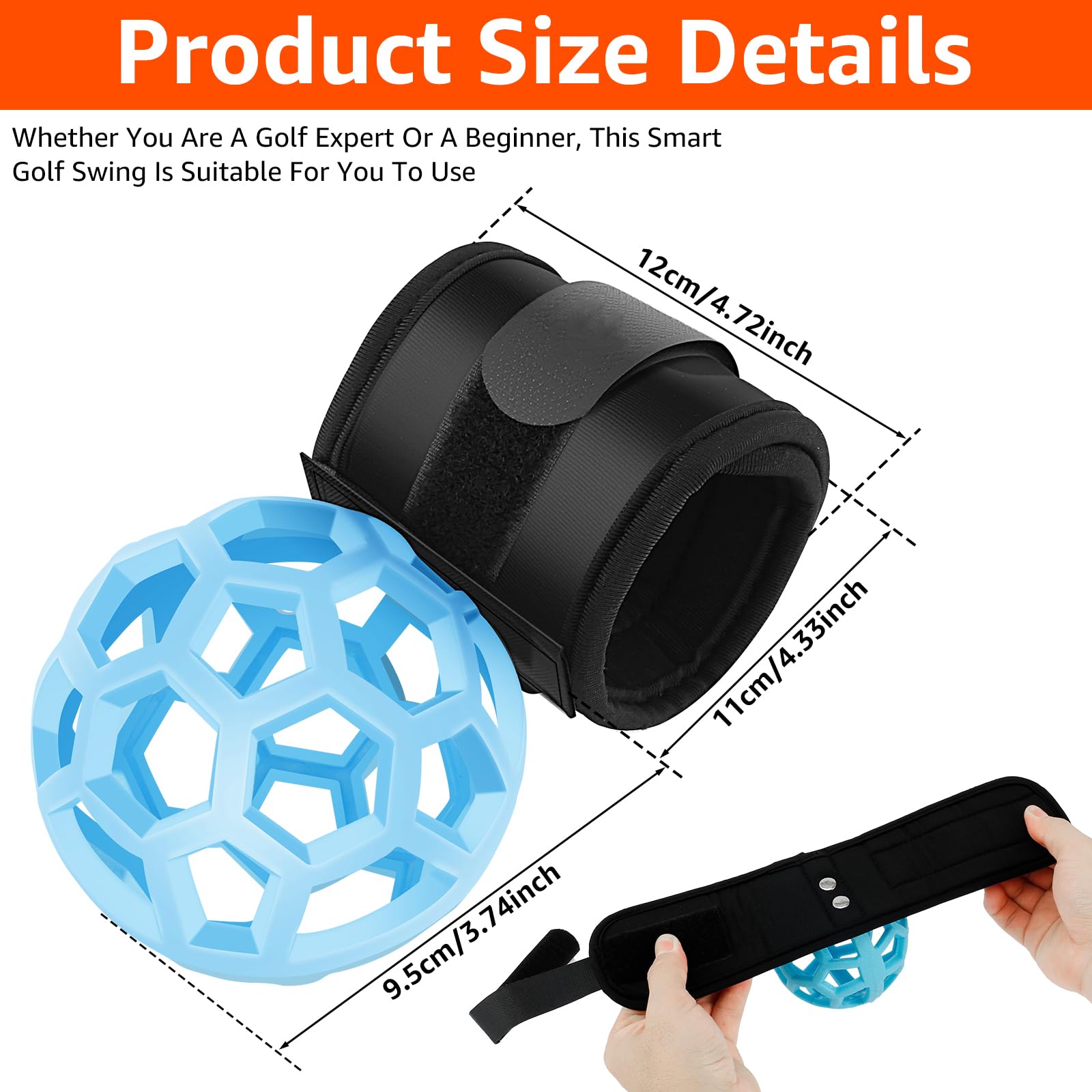 Hvxrjkn Golf Trainer Ball, Golf Swing Posture Corrector, Golf Swing Training Aid Ball, Golf Smart Ball, Practical Golf Swing Training Assist Ball for Beginner Posture Correction