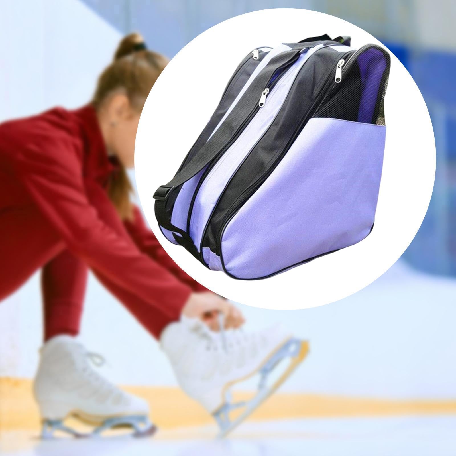 perfk Borsa Pattini Rotelle Bambina in Tessuto Oxford, Borsa per Il Trasporto Di Scarpe Da Pattinaggio Con Maniglia E Tracolla Regolabile, Un Design a Tre Strati
