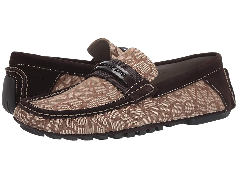 

Calvin Klein Derek CK Logo Jacquard (Khaki) Men's Slip on Shoes