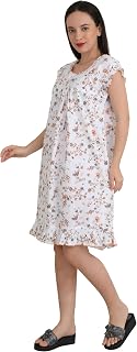 REDGLO Women's Cotton Short Night Dress Printed Knee Length Night Gown Free-Size Price In India
