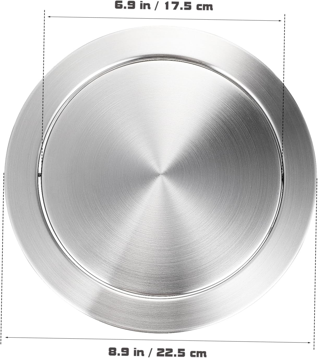Amosfun Recessed Stainless Steel Trash Can Lid Thickened Flap Cover for Home Kitchen and Bathroom Waste Bins Easy to Clean Garbage Can Accessory