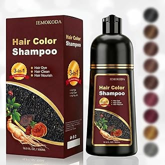 Natural Black Tea Hair Dye Shampoo 3-in-1, 100% Gray Hair Coverage in Minutes, Hair Instant Dye Shampoo for Women Men, Plant Based Hair Color Shampoo with Conditioner, Champu Con Tinte Para Canas