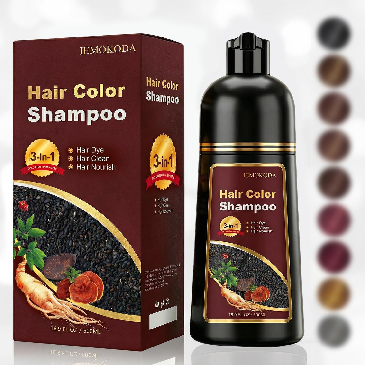 - Dark Brown Hair Dye Shampoo for Gray Hair, 3-in-1 Color Shampoo Hair Dye for Women & Men, 100% Gray Hair Coverage, Instant Hair Coloring Shampoo in Minutes, Shampoo Tinte Para El Cabello, Easy to Use