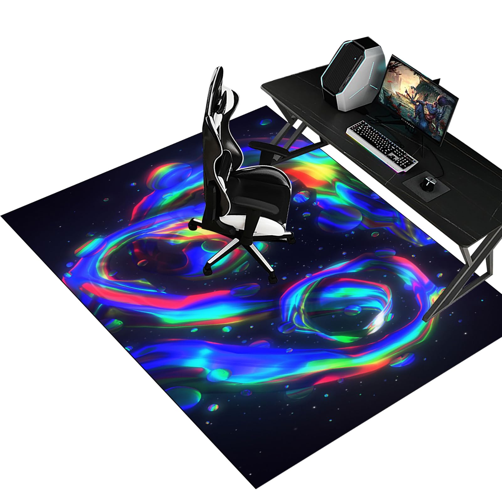 Protector Suelo Silla Ruedas Alfombra Silla Escritorio Antideslizante Alfombra Silla Gaming Alfombra Oficina para Silla con Ruedas Alfombra Protectora Suelo Silla Alfombra Gamer 100 x 140 cm
