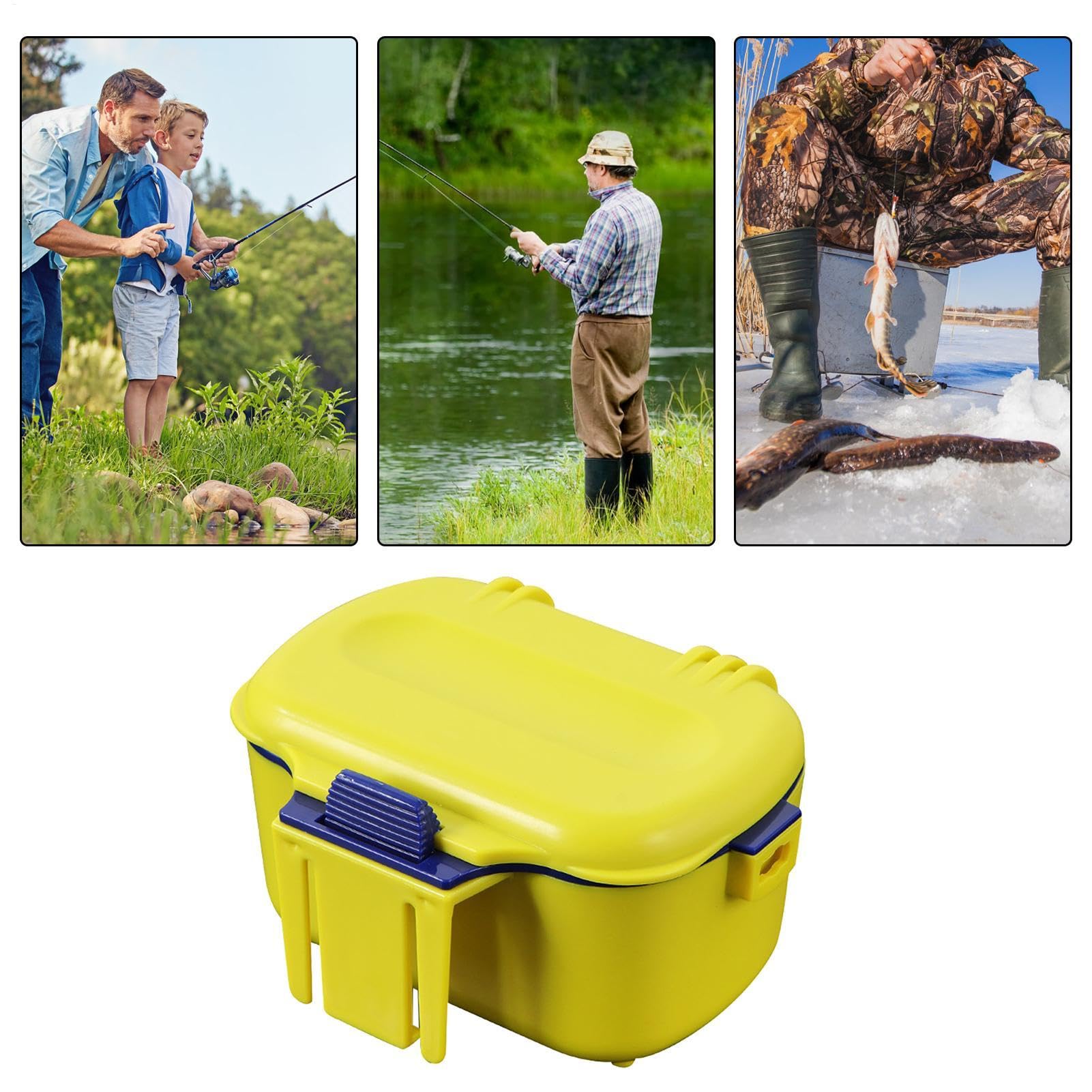 Contenitore per esche da pesca - Gancio per esche vive | Scatola per esche vive da pesca | porta esca per | Contenitore impermeabile per secchio per esche vive con cordino per piccole e
