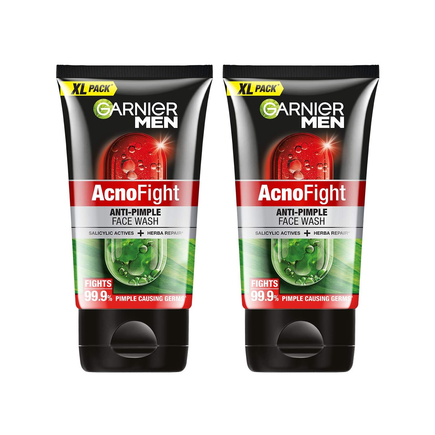 Garnier Men, Anti-Pimple Face Wash, Repairs Skin & Balances Oils, AcnoFight, 155 g (Pack of 2)
