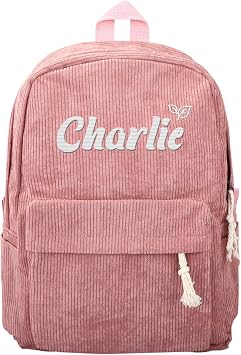 Personalized Kids Backpack For Teens Girls Boys, Custom Toddler Preschool Kindergarten Bookbag, Pink School Bookbag Embroidered Name, Kids Travel Hiking Backpack, Back To School Gifts