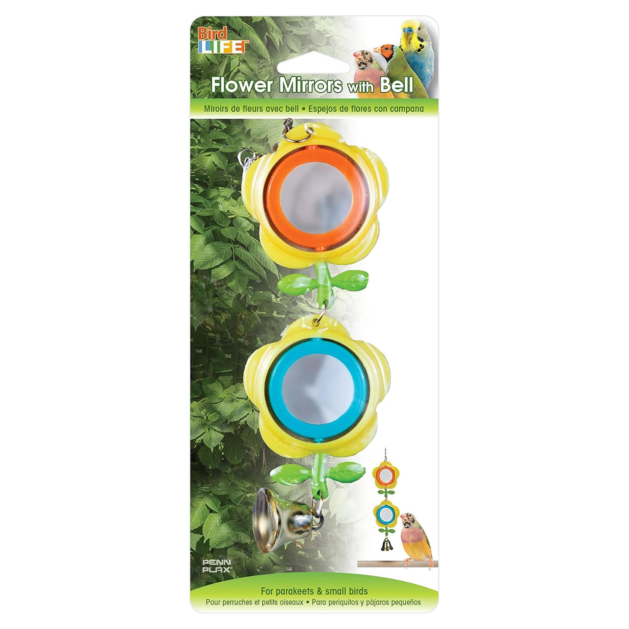 Miroir deux fleurs birdie Penn-Plax : la solution anti-stress pour oiseau
