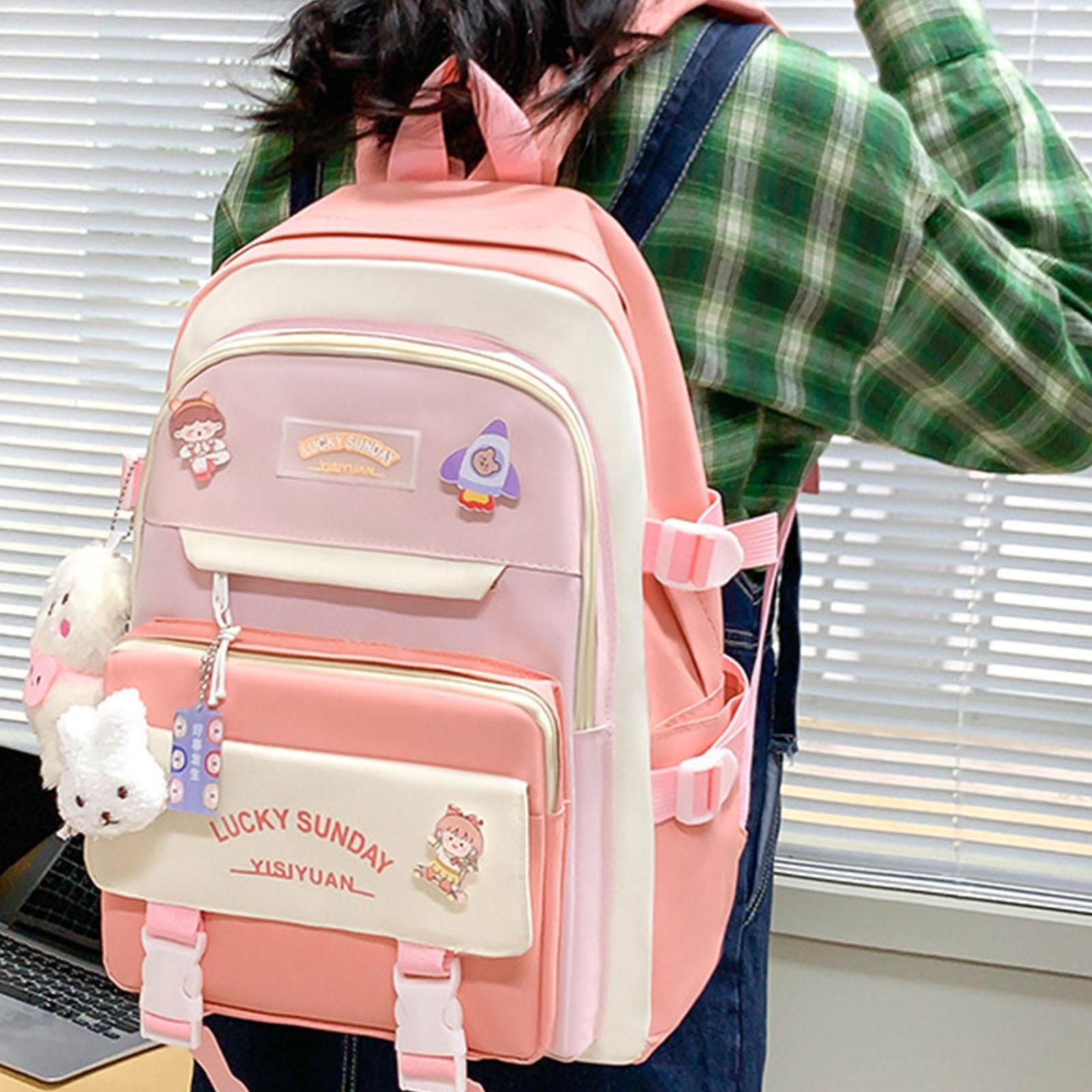 Kit combinado de mochila de lona, kit combinado de mochilas de lona, juego combinado de mochila escolar de lona para niños, niñas, adolescentes y estudiantes