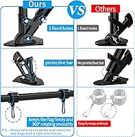 Vista 5 de ZMTECH, mástil de bandera de 6 pies con soporte mejorado, de acero inoxidable, para exteriores de casa, residencial o comercial, kit de mástil