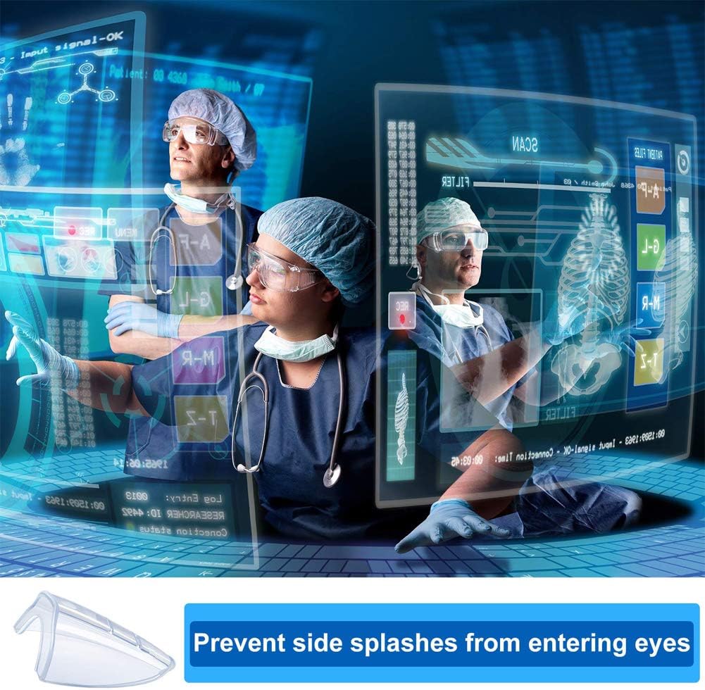 20 Pairs Safety Glasses Side Shields Large, Slip on Clear Side Shields, Fits Medium to Large Eyeglasses Frames