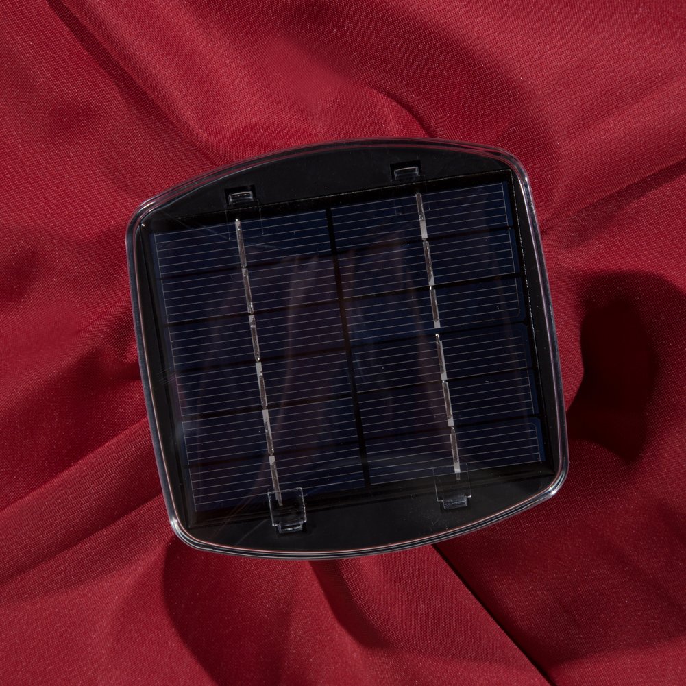 Amazon Com Abba Patio Solar Led 9 X 7 Ft Patio Offset Hanging Umbrella Cantilever Umbrella With Cross Base For Garden Deck Backyard Pool Dark Red Garden Outdoor