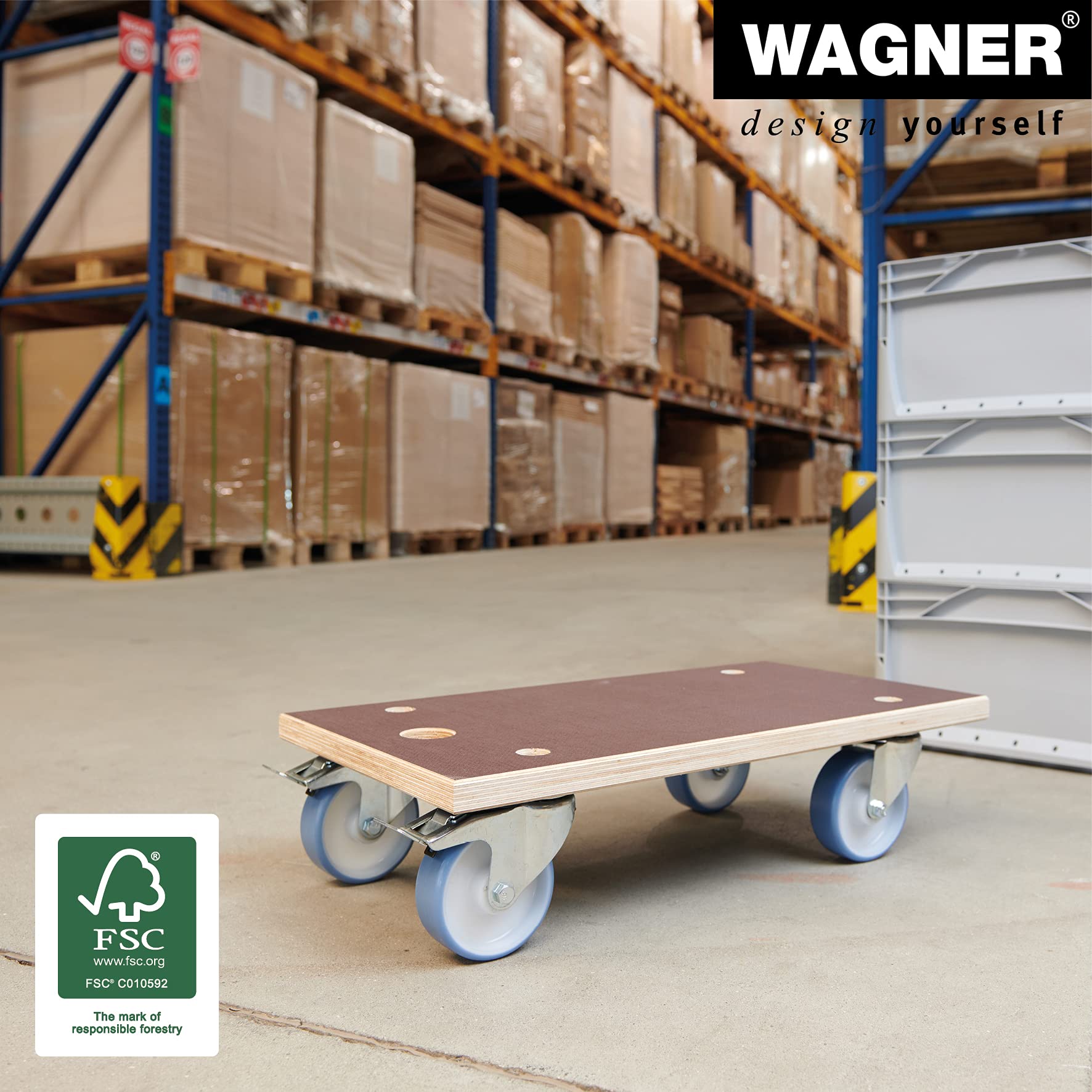 Carrello Da Trasporto Wagner - 38x38cm, Portata 250kg, Superficie Antiscivolo, Per Scatole E Elettrodomestici - Foto 9
