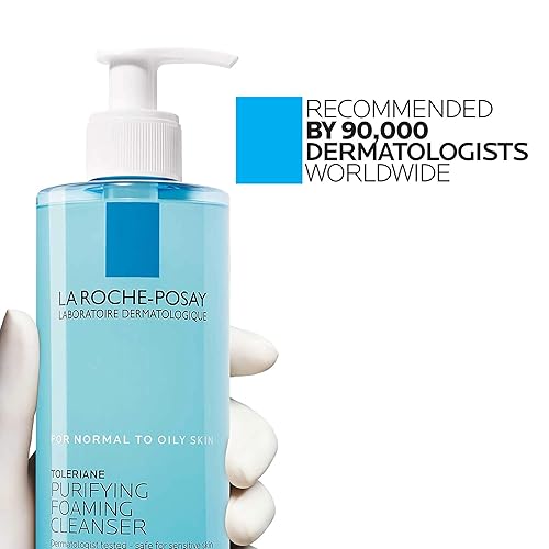 Miniatura 10 de La Roche-Posay Toleriane Limpiador facial espumante purificador, niacinamida + ceramidas + agua térmica prebiótica, lavado facial sin aceite