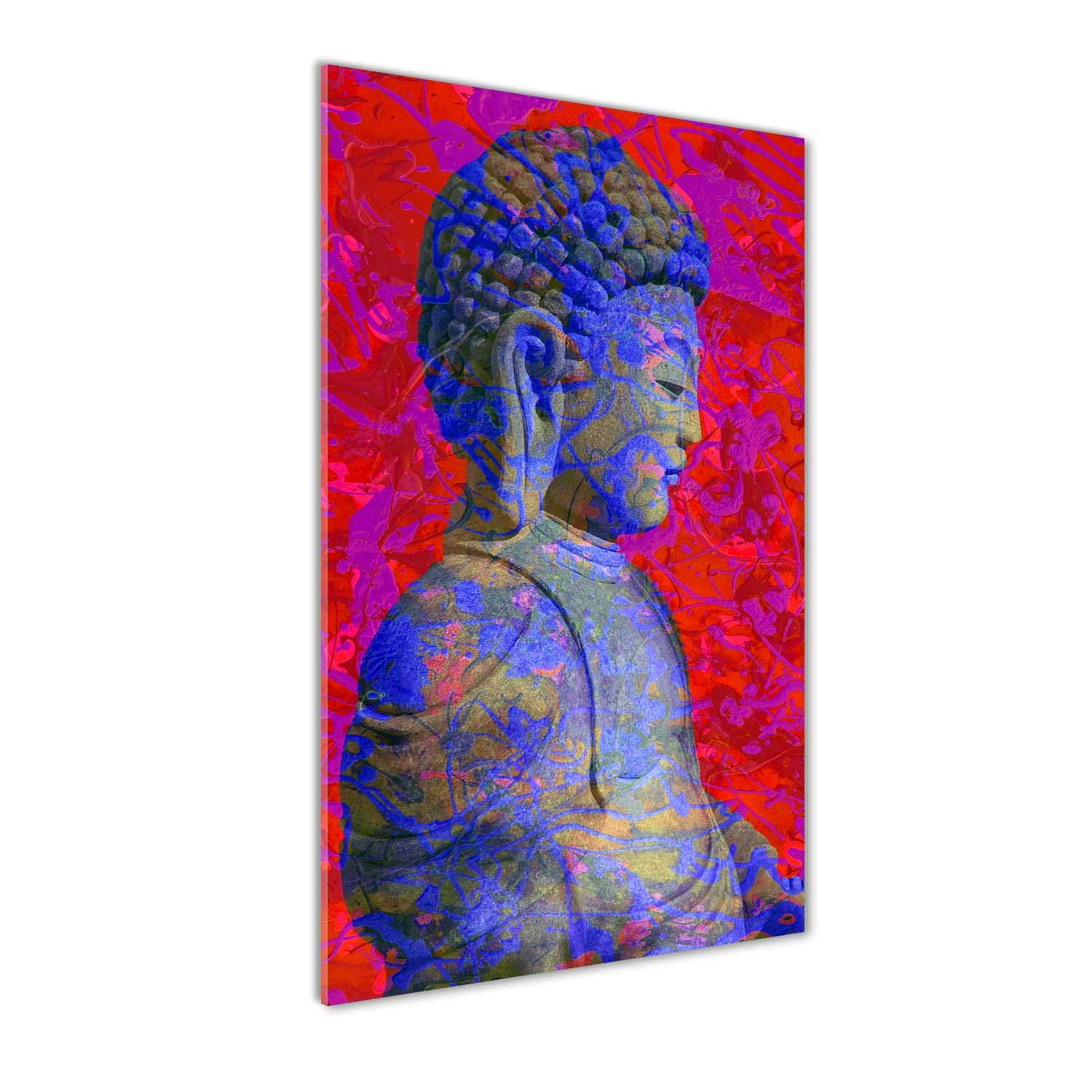 Tableau verre trempé bouddha 70x140cm pour grand mur vide