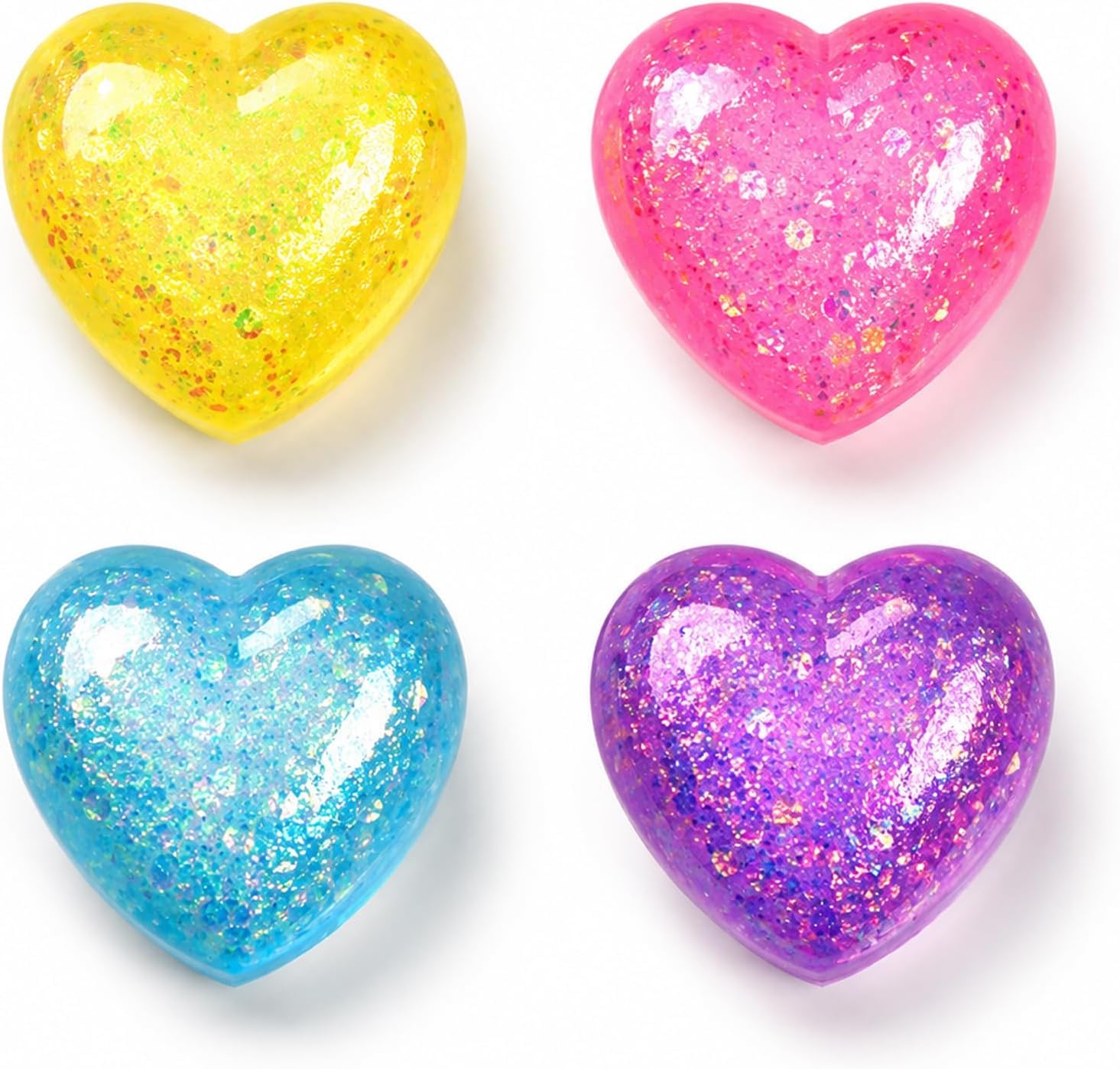 3PCS Glitter Squishy Stress Ball for Adults, Squishy Stress Balls , Cute Squishy Squishy Ball Collection, Calming Sensory Focus Aid