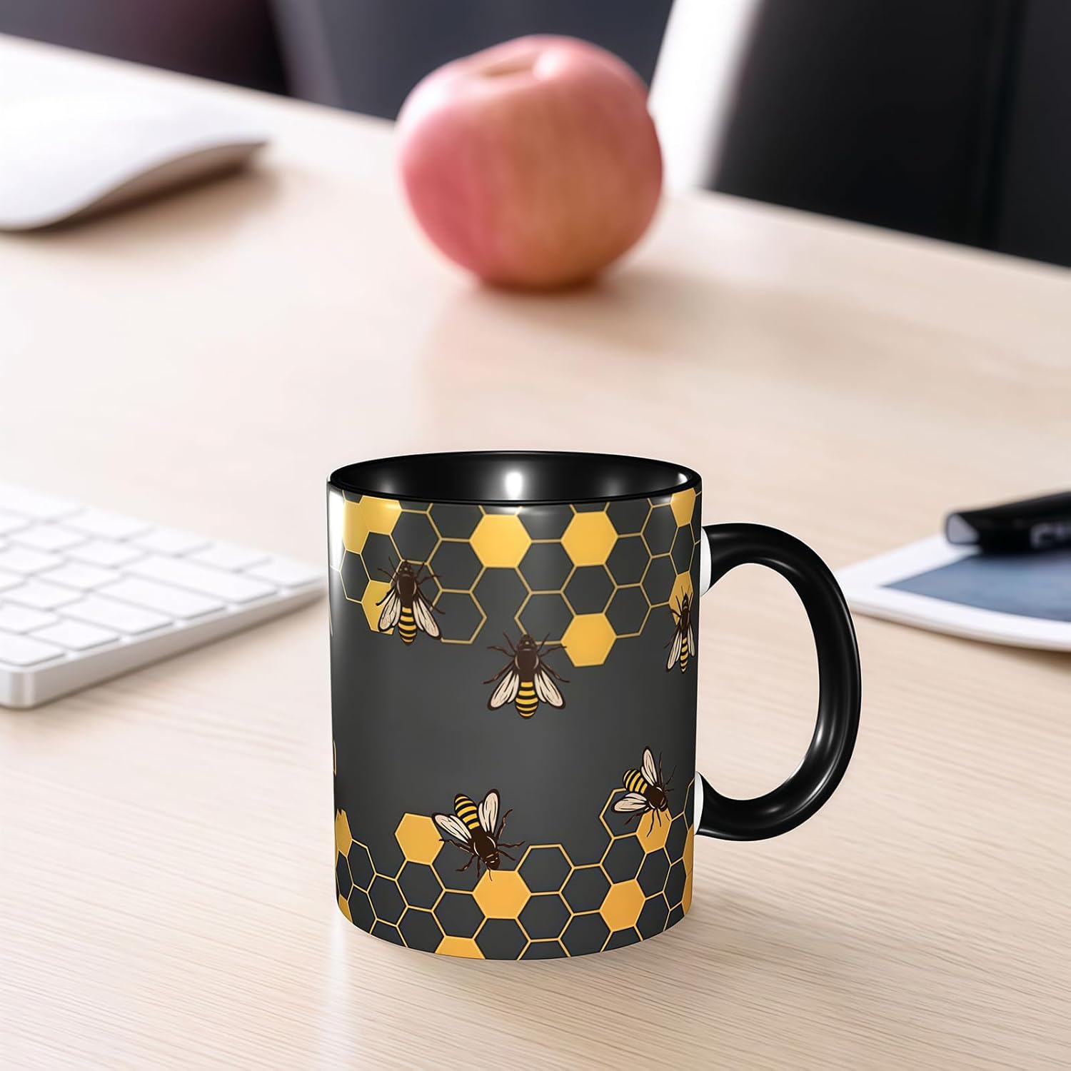 Honeycomb Bee Coffee Mug 11oz - Funny Ceramic Tea Cup for Men Women Office and Home Novelty Mugs Ideal Present Birthday Microwave Safe - Image 2