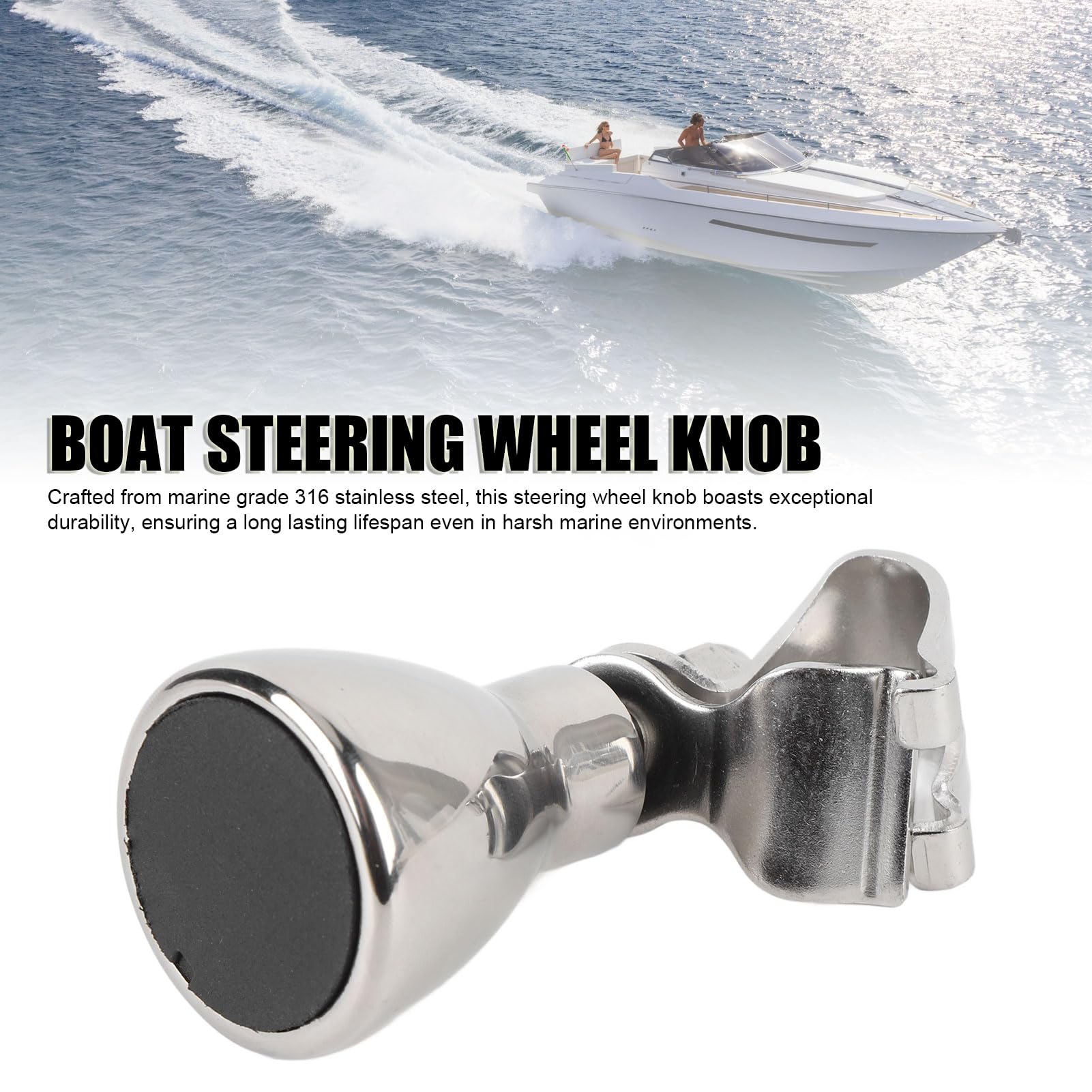 aqxreight 316 Manopola del Volante per Barca in Acciaio Inossidabile - Manopola di Controllo Spinner Lucida per Manovre Facili su Yacht, Camion e Automobili
