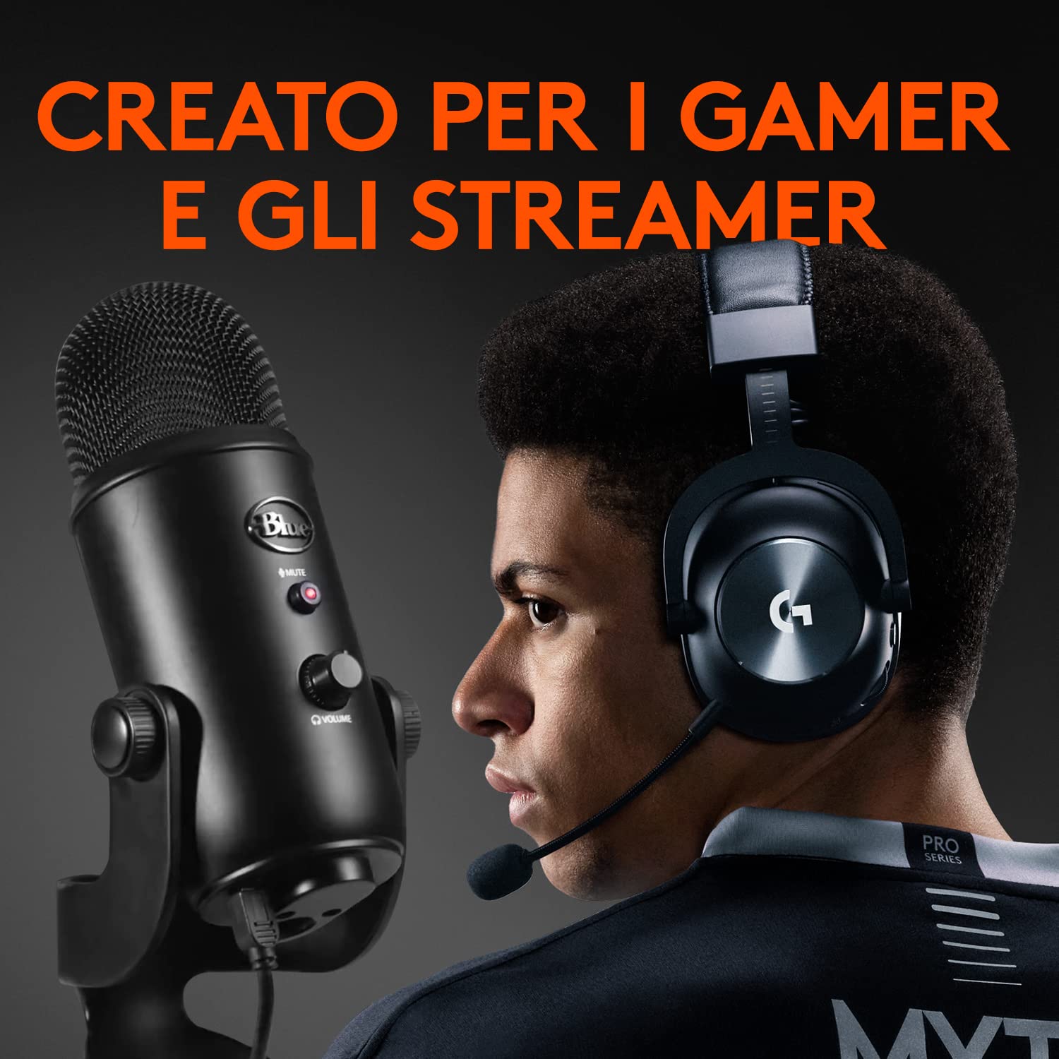 Logitech G PRO X Cuffia con Microfono per Gaming di Seconda Generazione, con Blue Voice + Blue Microphones Yeti, Microfono USB per Registrazione e Streaming su PC e Mac