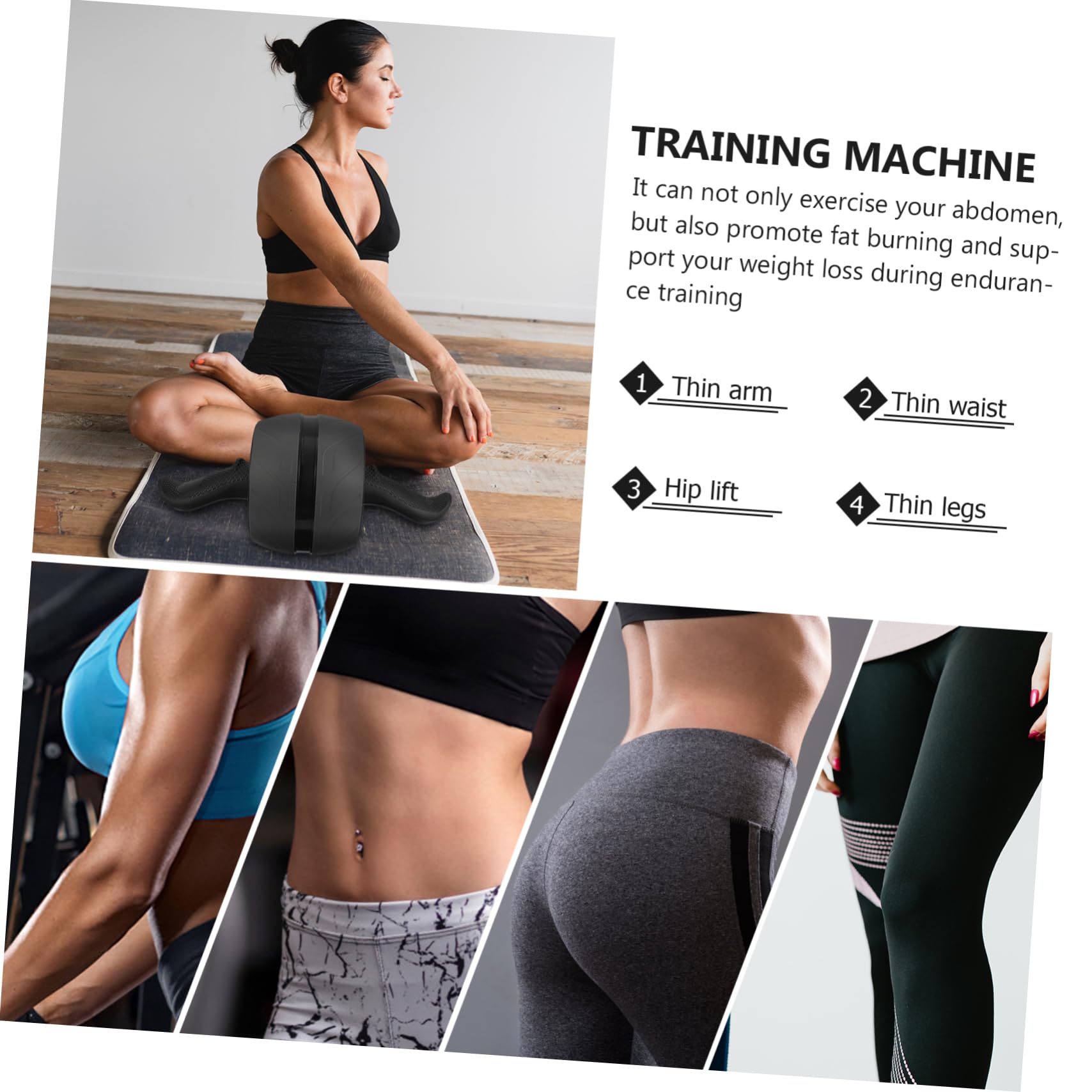 Abaodam Ruota Addominali Fitness Abs con Rimbalzo Automatico Attrezzo per Esercizi Addominali Casa per e Potenziamento Muscolare con Antiscivolo e Ruota