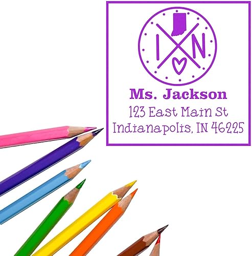 Miniatura 321 de Texas State Love - Sello de dirección cuadrado, uso con almohadilla de sellos, sello de correo de Texas, tamaño 1-5/8 pulgadas Manija