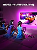 Vista 4 de Retroiluminación LED para TV, de 9.84 pies, luces LED para TV de 32-45 pulgadas, retroiluminación RGB para TV con control remoto, sincronización