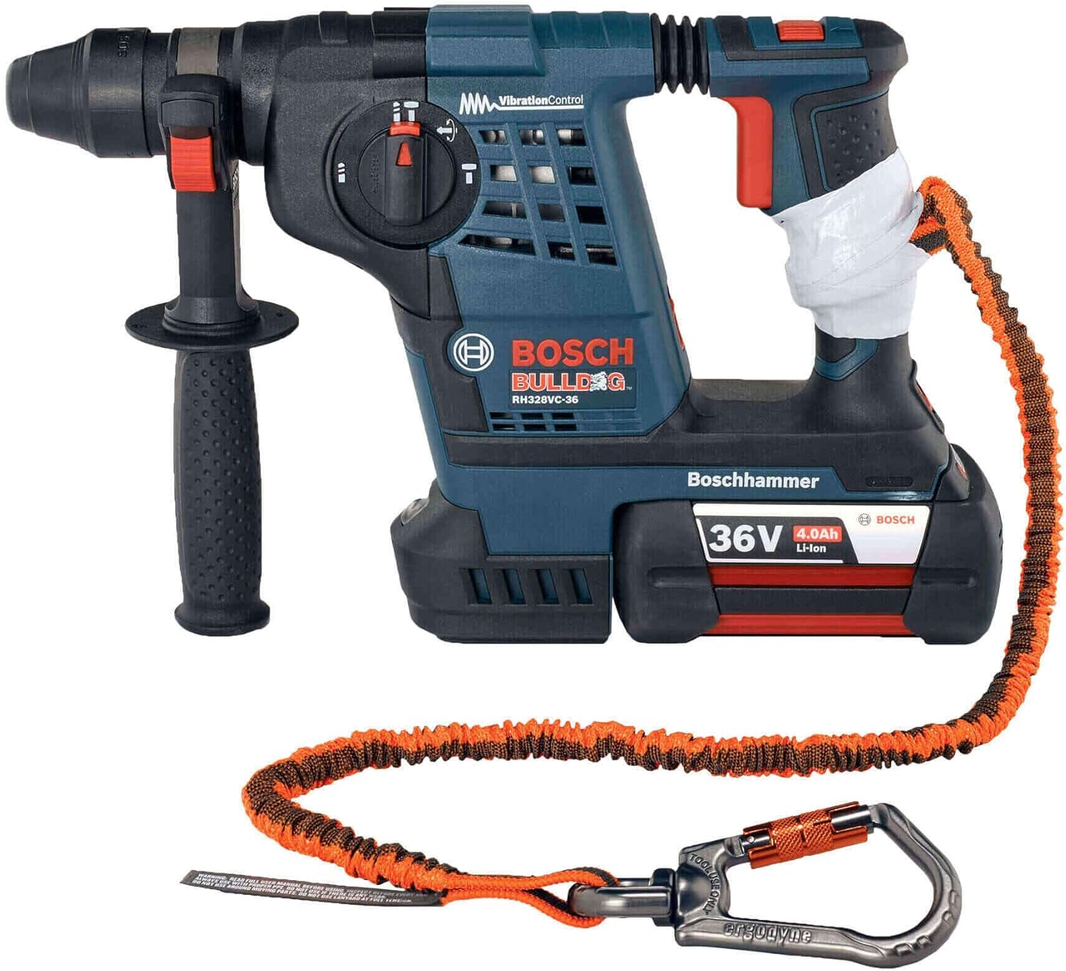 Ergodyne - 19829 Shock Absorbing Tool Lanyard with Two Double Locking Swiveling Carabiners, Tool Weight Capacity 25lbs, Squids 3119, Orange & Gray, Standard (3119F(x))