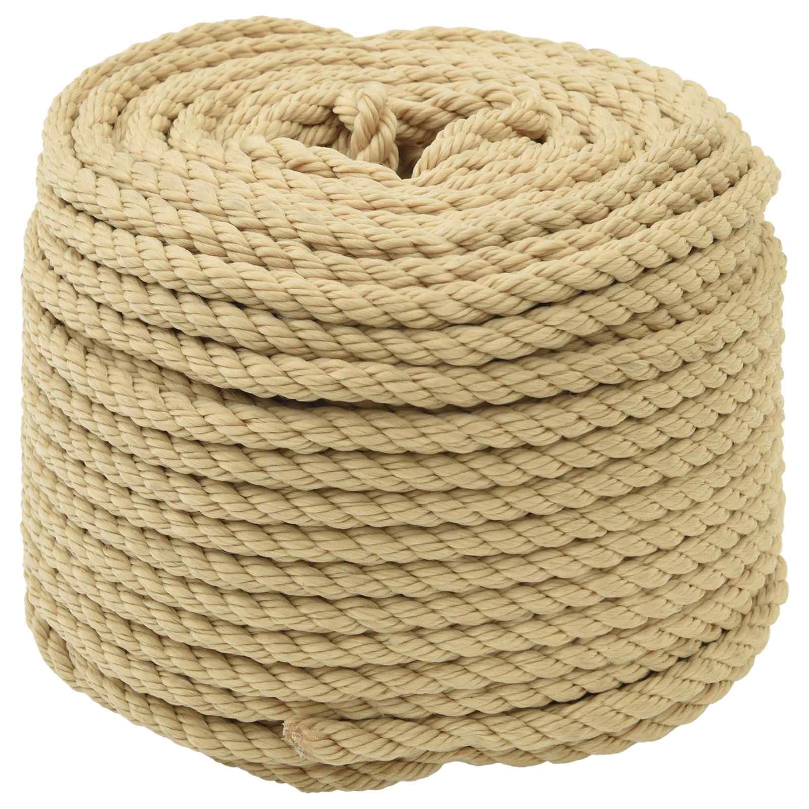 Cuerda para barco de polipropileno natural, 100 m x 0,8 cm, flotante y resistente a la intemperie para vela, canotaje y yate, para nudos y seguridad en exteriores