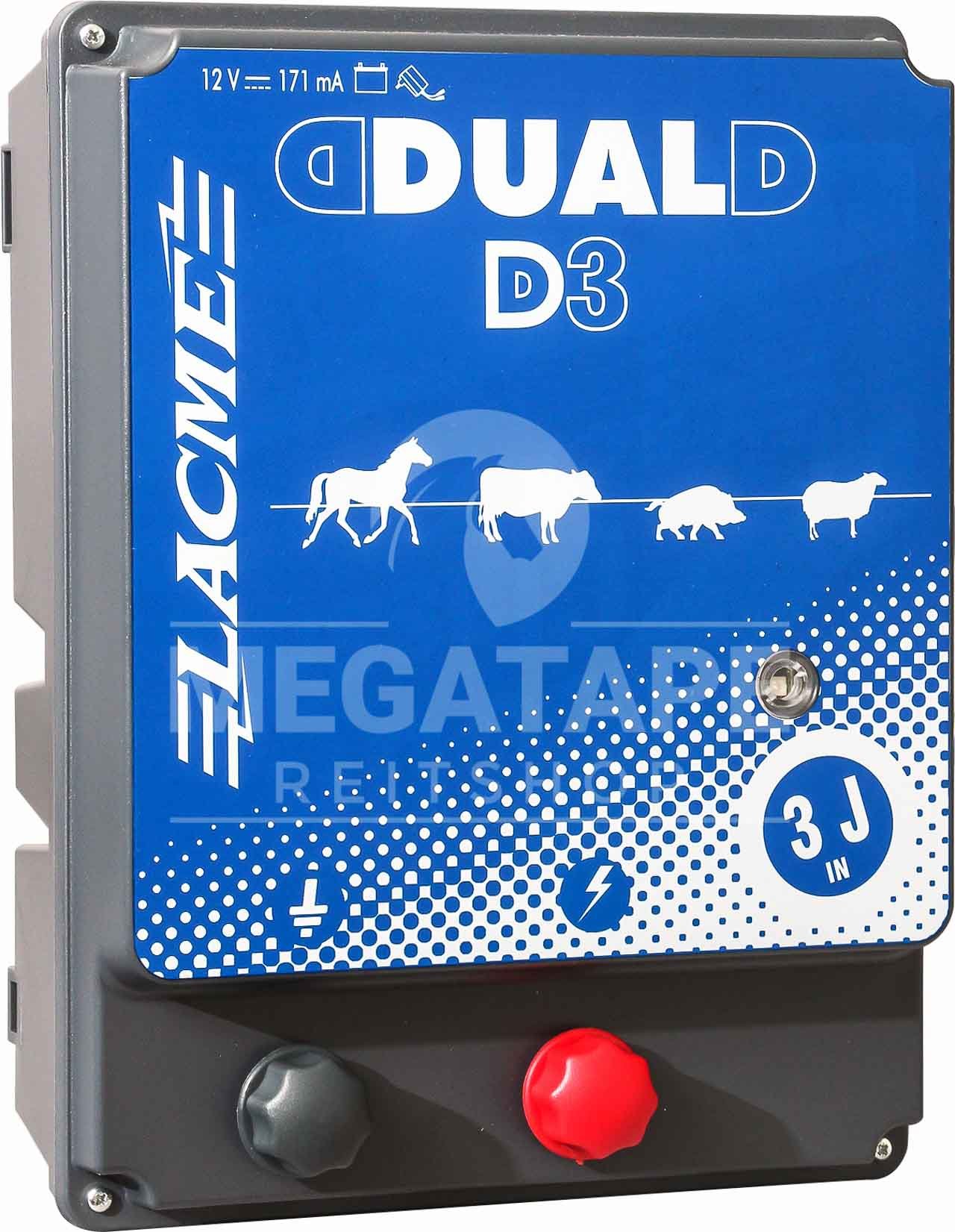 DUAL D3 Elettrificatore per recinto elettrico per recinzione elettrica animali 12/220V 2000 MJ