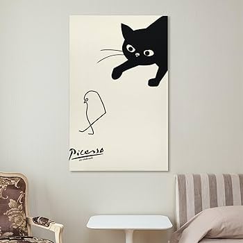 Amazon.co.jp: ピカソ 猫とひよこの絵画ポスター アートパネル