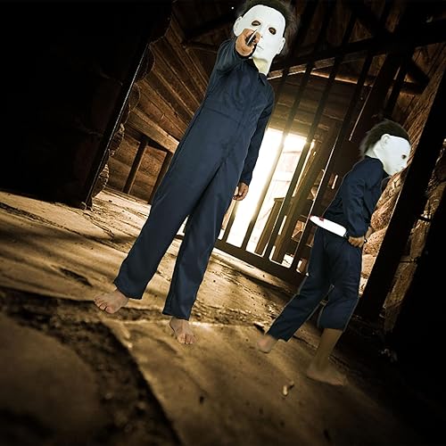 Miniatura 5 de MyersCostume Michael mask for kids,Halloween Horror Movie Killer jumpsuit Outfits Cosplay Props