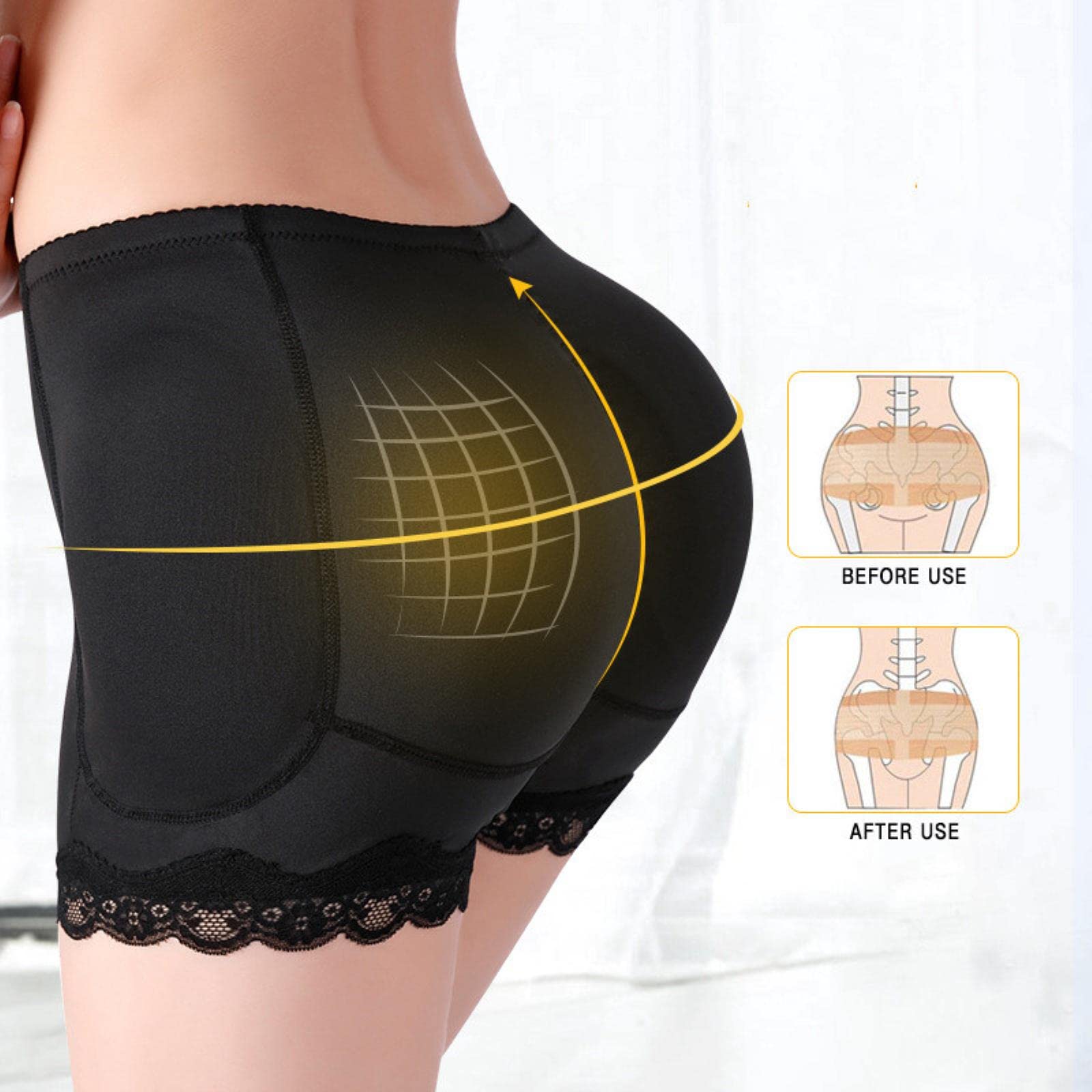 Guaina Modellante Donna Butt Lifter Pants Donne Buttocks Falsi Plump Hips Grandi Taglie Body Shaping Panties-2Pcs Skin,M