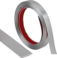 LunghaaHomeDecor Peel and Stick Brushed Silver Molding Trim - Flexible 16.4ft Wall Edge Strip for Mirrors, Cabinets & DIY Decor