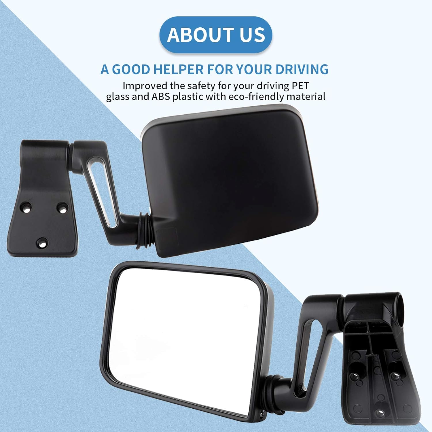 ECCPP Exterior Mirrors Replace with 1995 1997-2002 For Jeep Wrangler 1987-94 Models with Half Door Passenger Side 68084718
