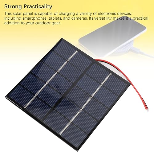Miniatura 3 de 1.2W 5V Solar Panel, Portable Polysilicon Solar Charger with Electronic Wire, for Phone Tablet Camera Outdoor DIY