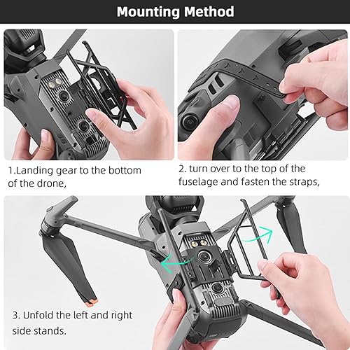 Miniatura 6 de Tren de aterrizaje para DJI Mavic 3 ProMavic 3 Drone Landing Gear Leg Kit de extensión plegable Accesorios no desmontables para Mavic 3Mavic 3 Pro