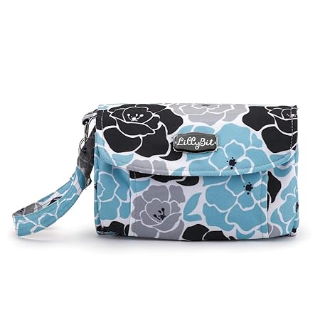 DEMDACO Lillybit Diaper Clutch, Blue Floral