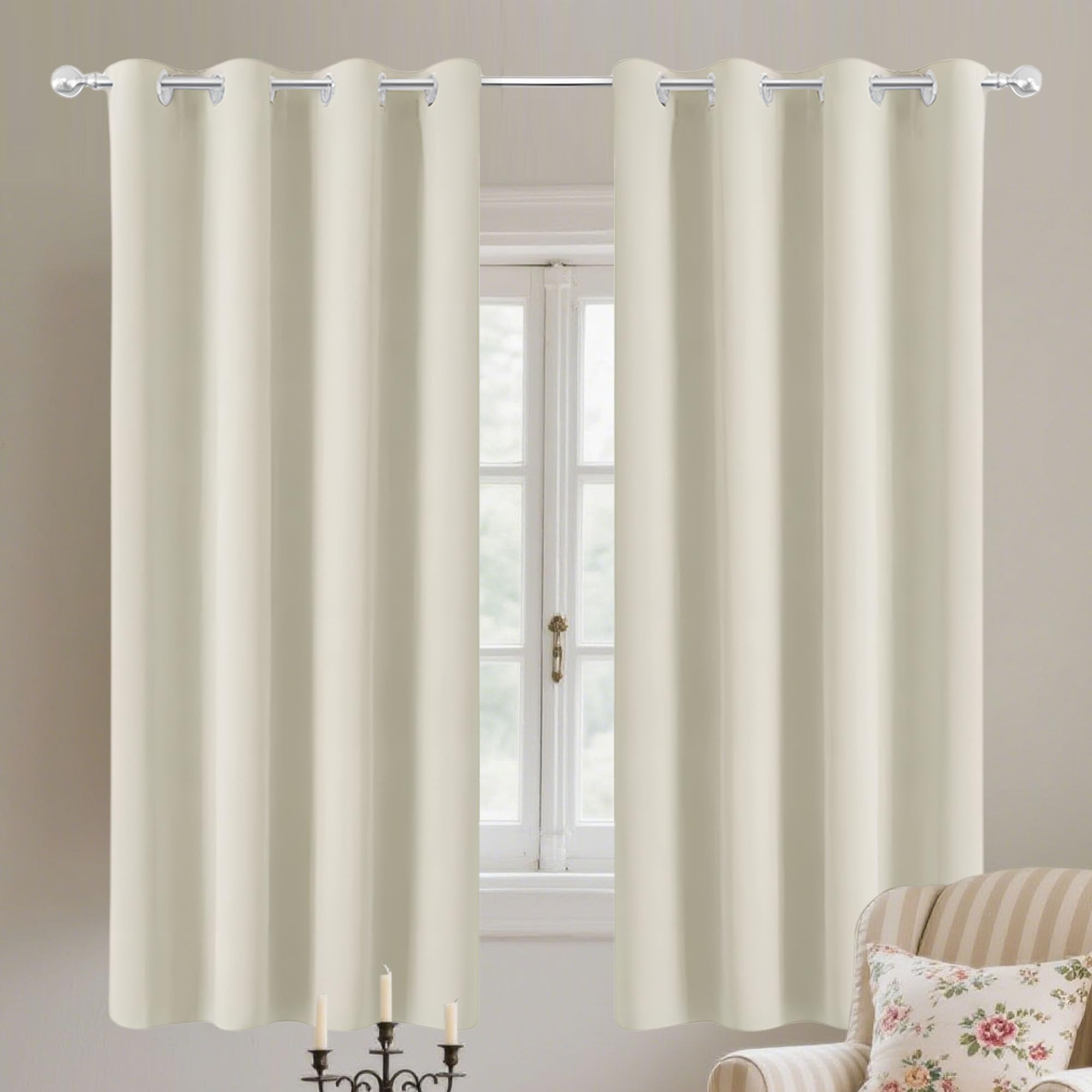 Rideau occultant thermique 200x220 rideau opaque beige anti-UV