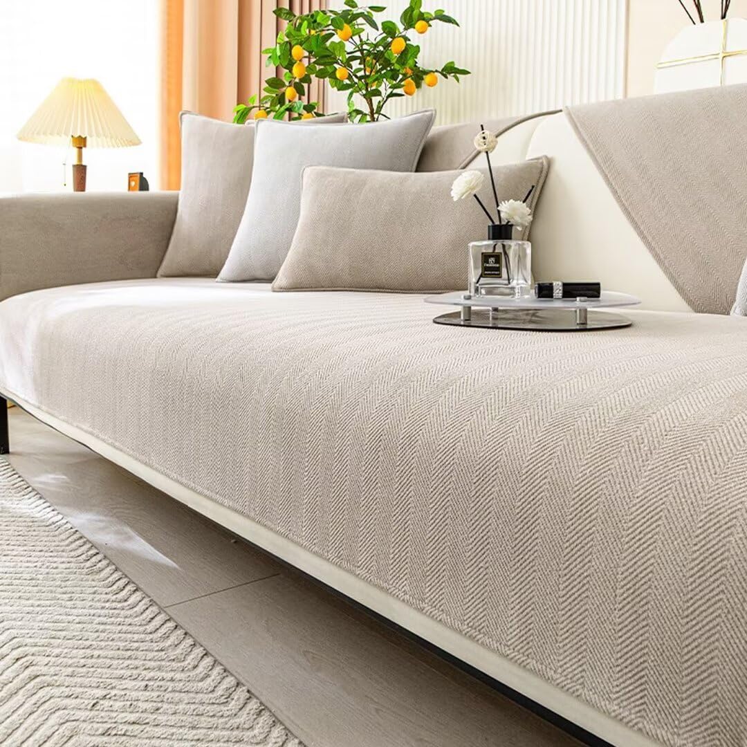 BohrenCL Sofa Covers 1 2 3 4 Seater, Non Slip Sofa Slipcovers, Couch Covers Washable for Sectional Sofa, Settee Covers for All Seasons, Sofa Protectors from Pets/Kids 90x160cm