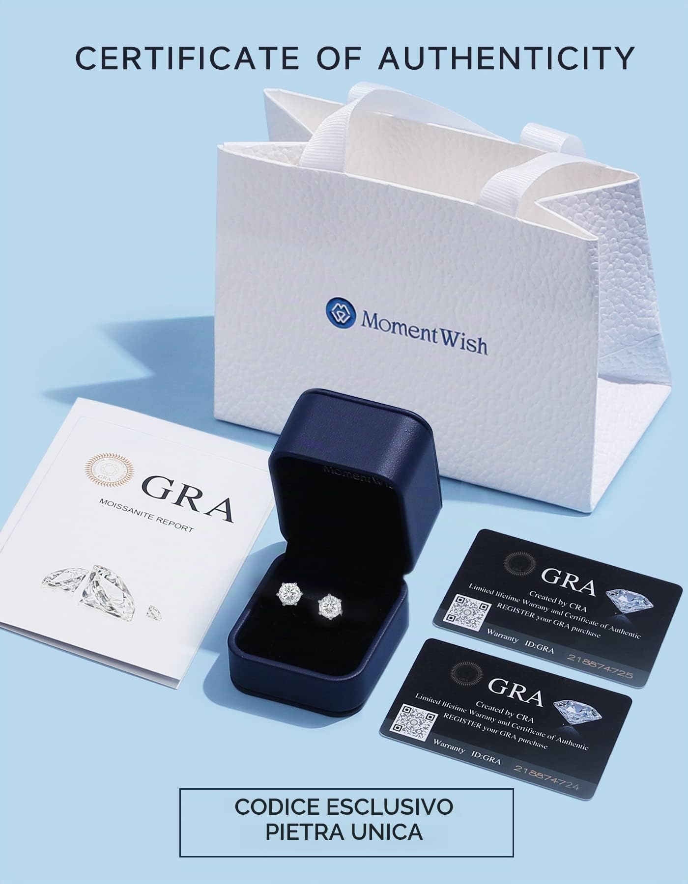 Momentwish Orecchini Moissanite Appesi, 2 Carati Orecchini Cerchio Dacon Pendente Argento 925 Orecchini Anallergici Donna Simulato Diamante Brillanti