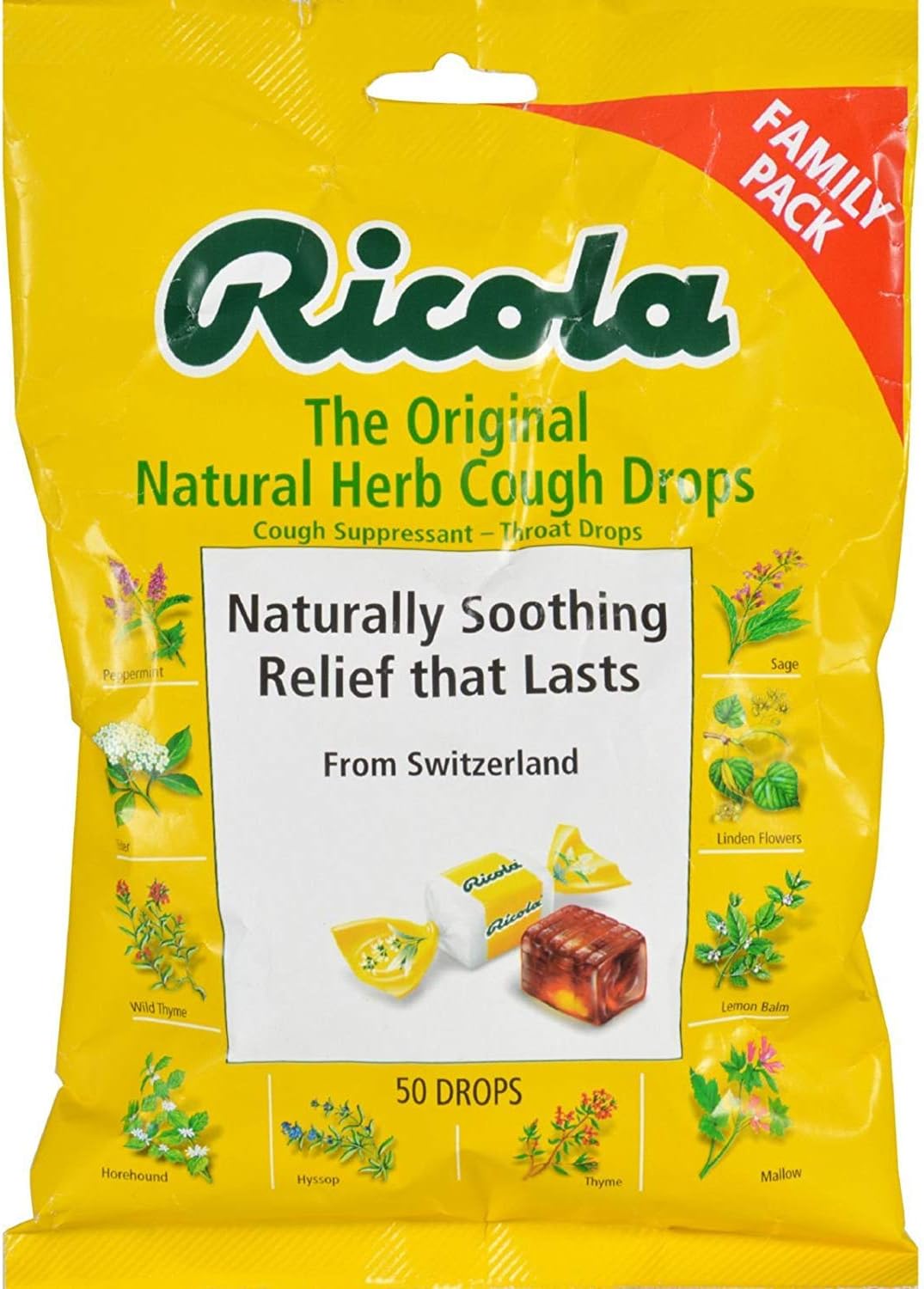Ricola Natural Herb Cough Drops 50 Each (Pack of 4